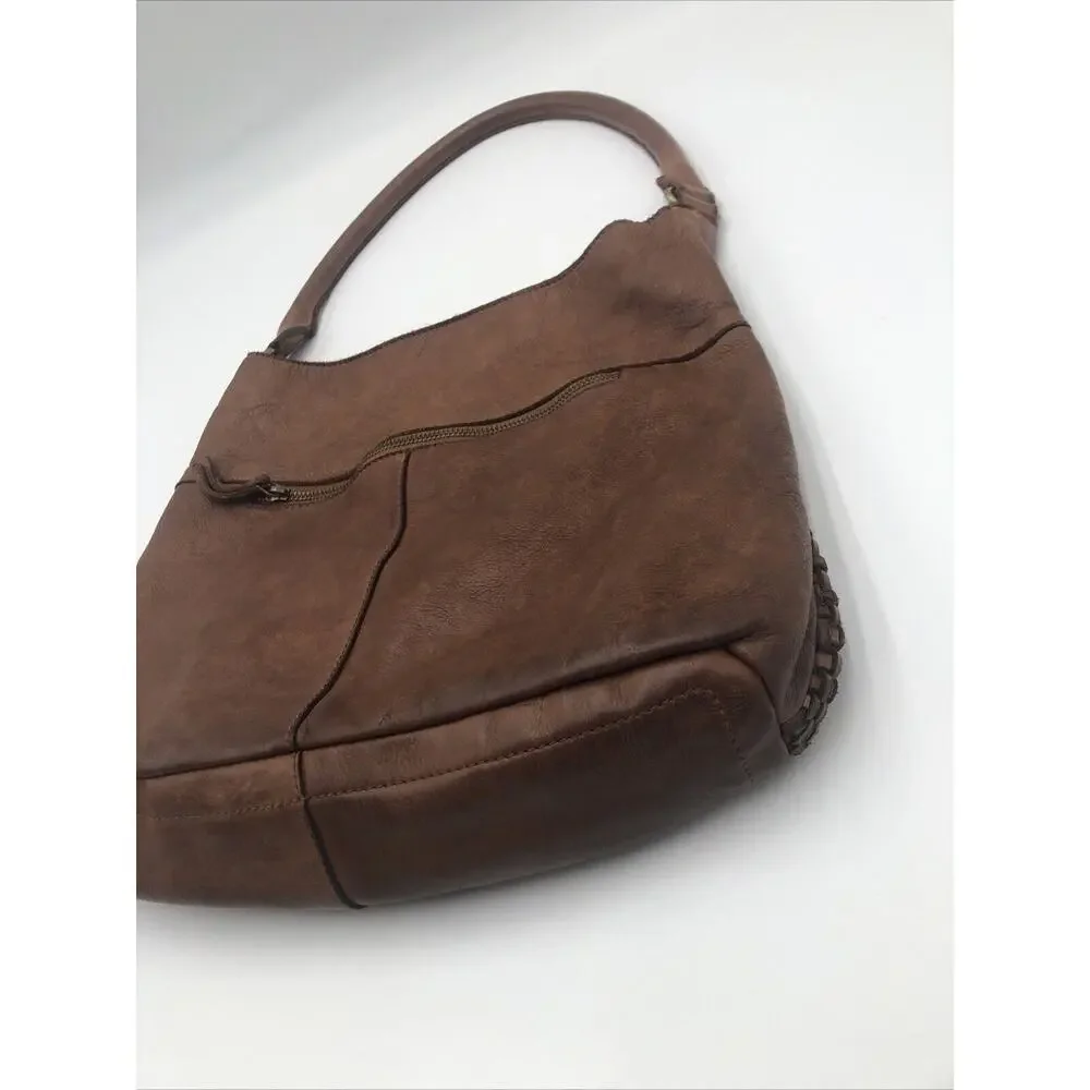 Marta Ponti Designer Soft Woven Leather Shoulder Hobo Purse Bag - Picture 8 of 12